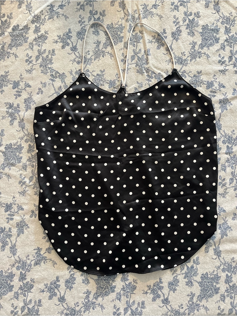 Victoria's Secret Black & White Polka Dot Satin Cami